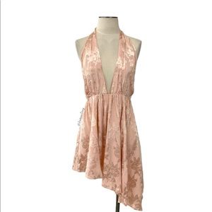 Lovers + Friends Blush Pink Halter Asymmetric Dress M